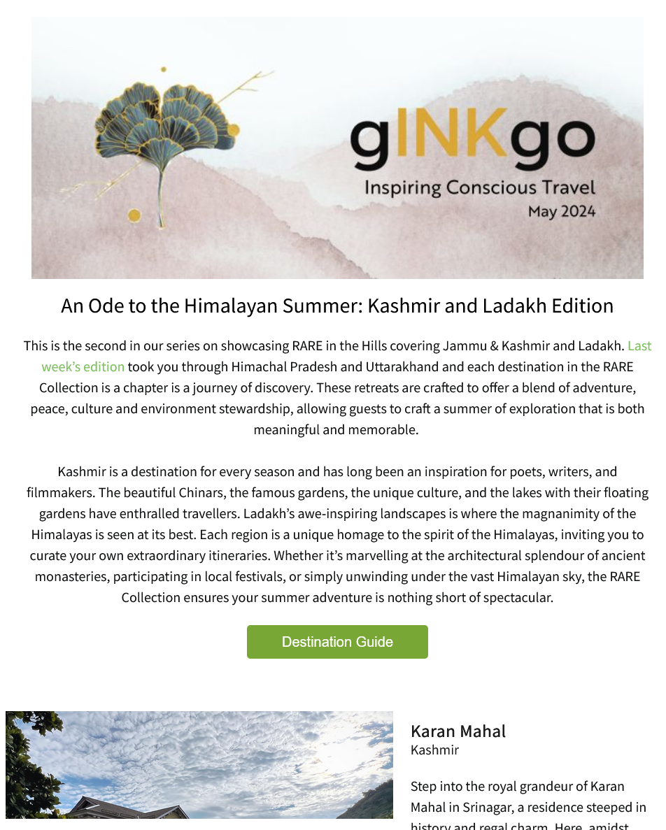 gINKgo | The RARE Newsletter | RARE Summer in Kashmir and Ladakh | Vol 95 | May 2024 