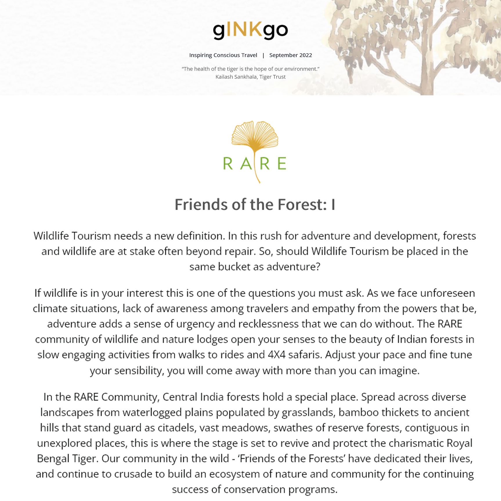 The RARE Newsletter | Friends of the Forest: I | Vol 72 | September 2022