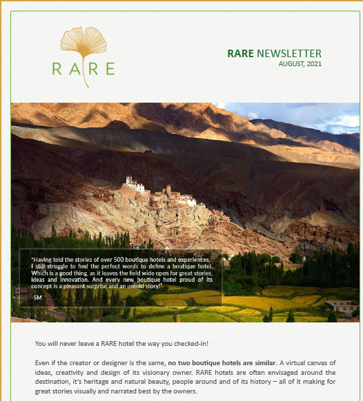 RARE Newsletter | Vol 41 | An August Community: Boutique Hotels by RARE India