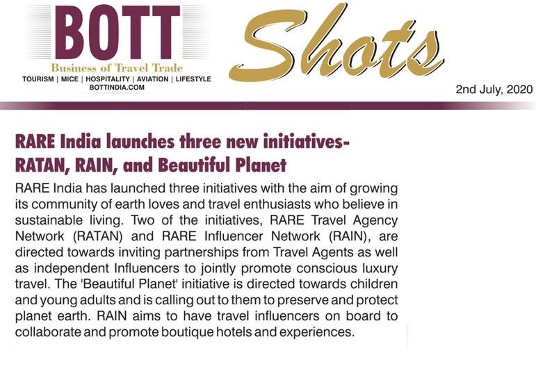 Bott Shots : RARE Launches 3 new initiatives