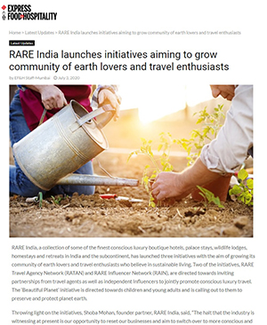 Express Food & Hospitality : RARE India launches initiatives